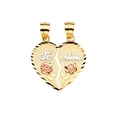 thumbnail image 2 of Wellingsale 14k 3 Tri Color White Yellow and Rose Gold Te-Amo Pendant (Size : 25 x 20 mm), 2 of 4
