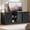 Black Marble Top, variant on Bestier TV Stand for TVs up to 70", Modern Entertainment Center with Sliding Door Media Console Table for Living Room,Black