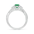 thumbnail image 2 of ANGARA Natural Nature Inspired Emerald & Diamond Twisted Vine Engagement Ring in 14K White Gold for Women (Size-6mm) | May Birthstone, Anniversary, Jewelry Gift for Women | Natural Emerald Ring, 2 of 9