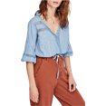 thumbnail image 1 of Free People Blusa campesina Follow Your Heart para mujer, azul, mediana Free People Campesino, 1 of 1