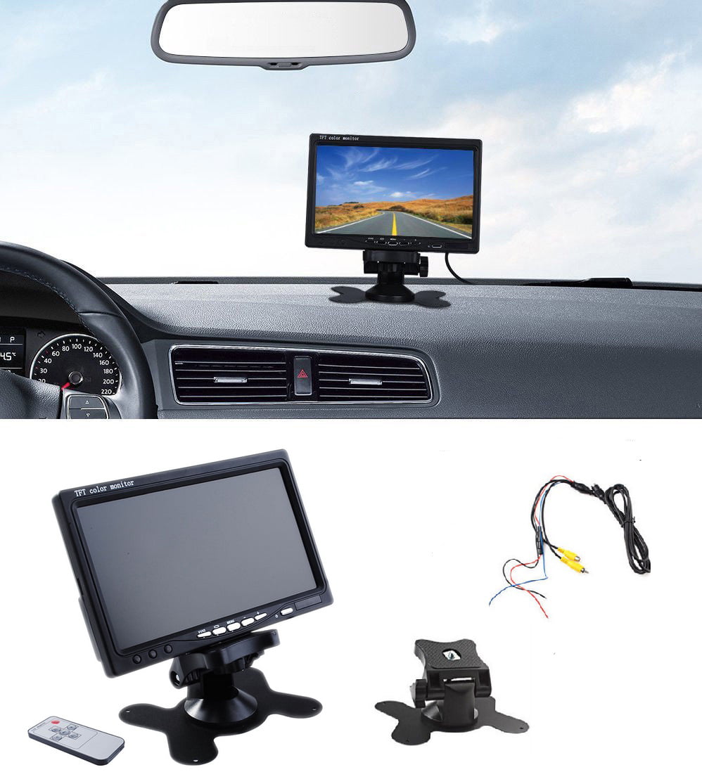 7" TFT LCD HD Color Mirror Monitor Car Rear View Backup Camera 2 Video Input New 