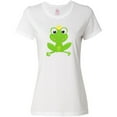 thumbnail image 3 of Inktastic Cute Frog, Green Frog, Crown, Frog Prince Women's T-Shirt, 3 of 5