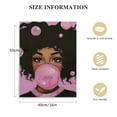 thumbnail image 2 of Nawypu African American Afro Black Girl Art, Purple Bubble Gum Canvas Wall Art Print Poster with Framed, 2 of 5