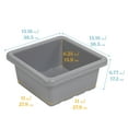 thumbnail image 2 of ECR4Kids Stackable Square Bins with Non-Snap Lids, Multipurpose Organization, Grey, 4-Pack, 2 of 9