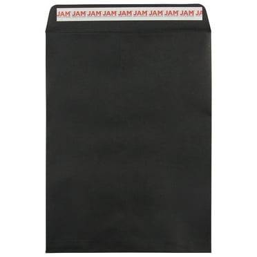 JAM Paper 9 x 12 Open End Peel & Seal Envelopes, Black, 25 per Pack