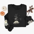 thumbnail image 5 of Mifsaly Womens Vintage Magic Witch Graphic Crewneck Sweatshirt Elegant Spooky Star Print Long Sleeve Pullover Cozy Fleece Top for Autumn Halloween Party Novelty Costume Black,M, 5 of 5