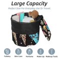 thumbnail image 2 of PhooArto Drawstring Cosmetic Bag, Barrel Shaped Portable Travel Makeup Bags, Skulls Ice Cream Pattern Large Capacity Waterproof Multifunctional Bucket Toiletry Bag, 2 of 6