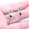 thumbnail image 2 of Elegantes pendientes de colibrí para mujer, bonitos pendientes de colibrí, pendientes colgantes con pintura al óleo de colibrí volador, 2 of 5