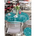 thumbnail image 5 of Outdoor Tablecloth with Umbrella Hole for Patio/Picnic/Party/Camping, Marine Starfish Waterproof Table Cloth Round Cover Washable, Summer Nautical Coastal Aqua Green (Dia 60"), 5 of 9