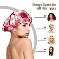 thumbnail image 6 of colorful roses pink Silk Bonnet for Sleeping Women Men, Adjustable Elastic Satin Bonnet Bonnet for Sleeping, Soft Similar Silk Curly Cuteness Hair Bonnet for Sleeping, 6 of 7
