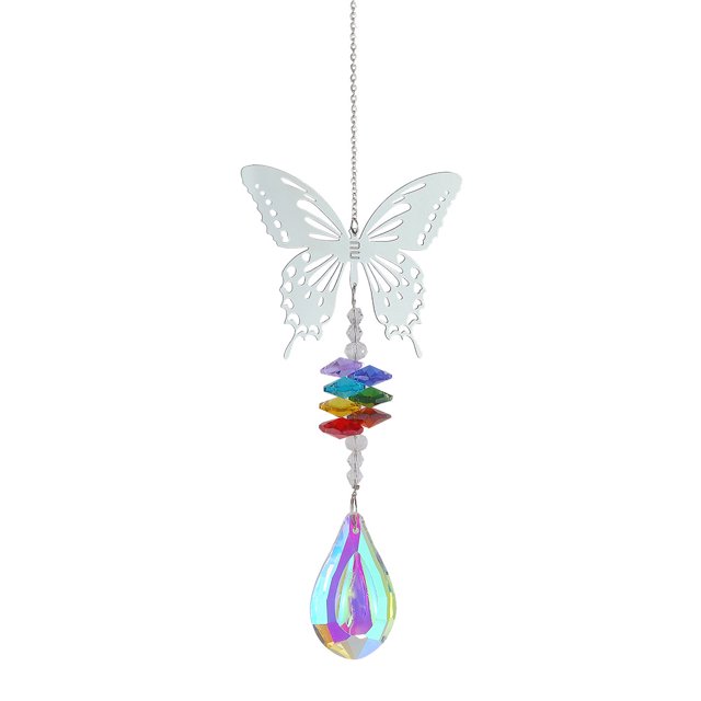 Carillones de viento de cristalcuentas coloridasgota colgante de Metalregalo de verano (mariposa) Wdftyju Para estrenar