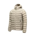 thumbnail image 2 of LYSMORA Mens Lightweight Hooded Puffer Jacket Full Zip Warm Insulated Winter Travel Coat Zipper Side Pockets, 2 of 8