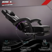 Waleaf Gaming Chair with Footrest, Ergonomic Gamer Gear Gaming Chair for Adult with Lumbar Massage