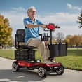 thumbnail image 5 of EAGLOG Upgrade 4 Wheels Mobility Scooter with Removable Battery, Compact Heavy Duty Mobile for Travel, Foldable Powered Wheelchair for Adult, 330lbs, Red, 5 of 12