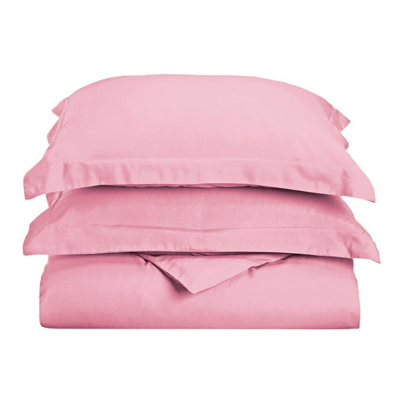 Stripes Microfiber Wrinkle-Resistant Duvet Cover and Pillow Sham Set Pink / Twin/Twin XL