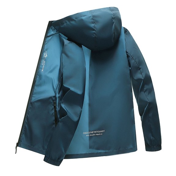 SUYIDA Men's Lightweight Outdoor Windbreaker Jacket Breathable Casual Sports Coat With Zipper Pockets Sun Protection Travel Cycling Wear
