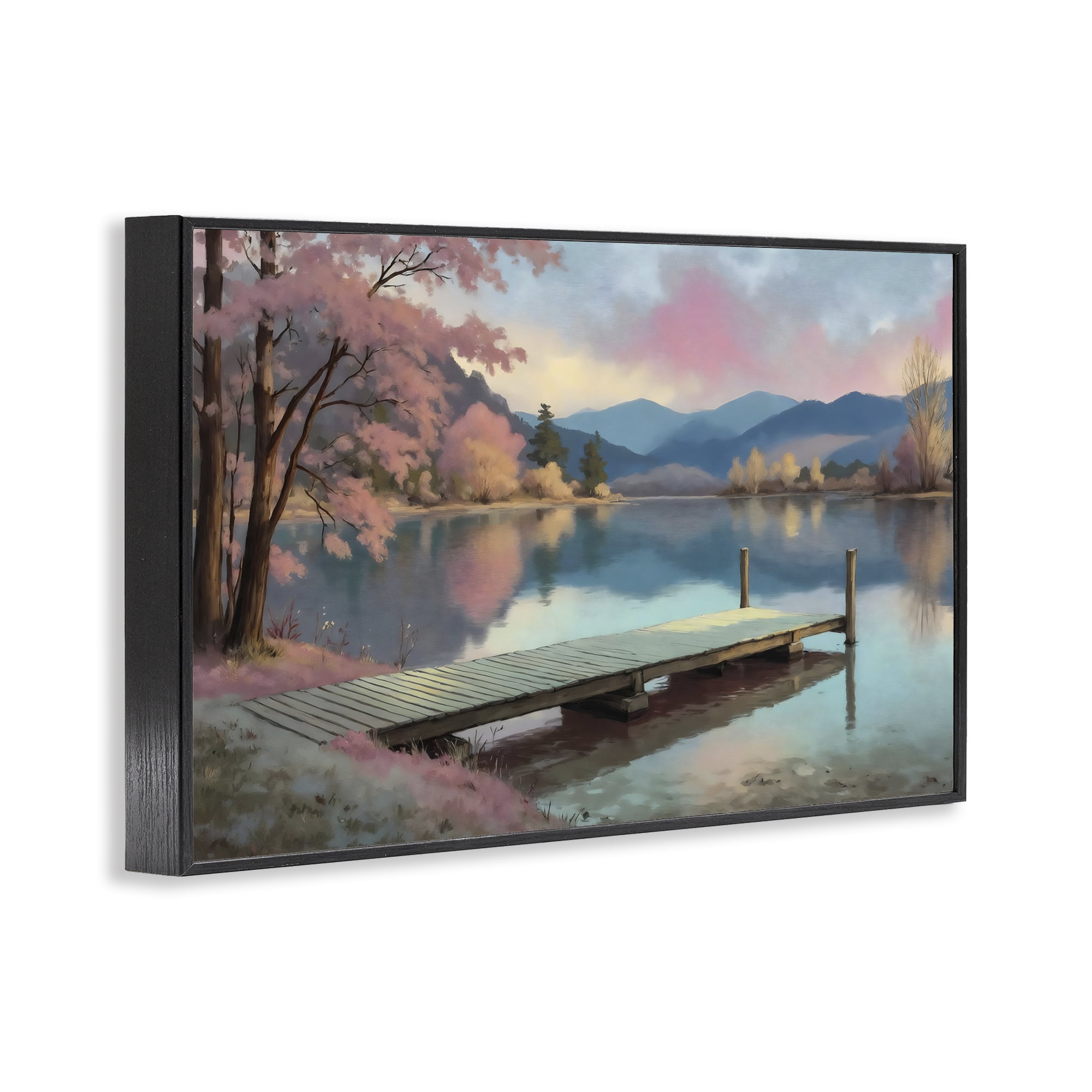 Stupell Industries Pink Dock at Sunset Black Framed Giclee Art, design by Creative Studio
