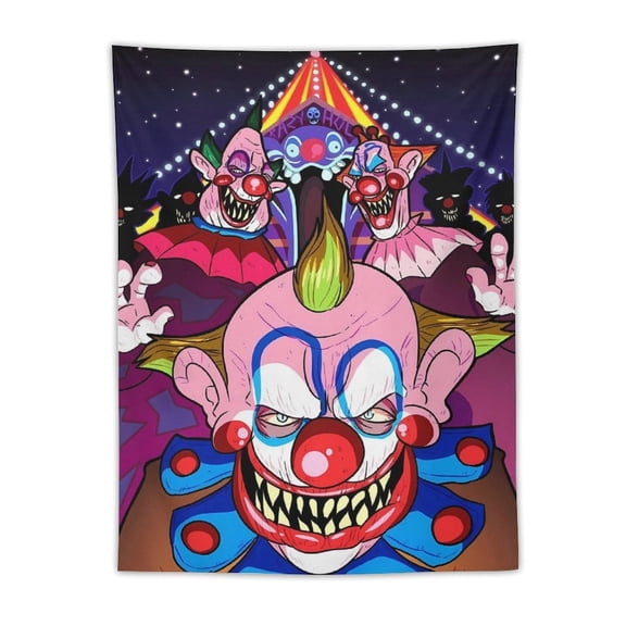Killer Klowns from Outer Space Clown Tapestry Wall Hanging, Elegant Wall Hanging Tapestries Wall Art for Bedroom Decor, Outdoor, Parties 30"x40"