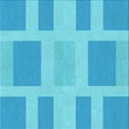 thumbnail image 1 of Ahgly Company Machine Washable Indoor Square Transitional Bright Turquoise Blue Area Rugs, 7' Square, 1 of 7