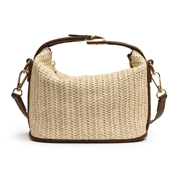 Bolso Mano para Mujer Playa Color Sólido Tejido Paja Superior Verano