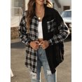 thumbnail image 3 of Txlixc Chaquetas a cuadros para mujeres, solapas y botones de manga larga, chaquetas y abrigos casuales Txlixc moda, 3 of 9
