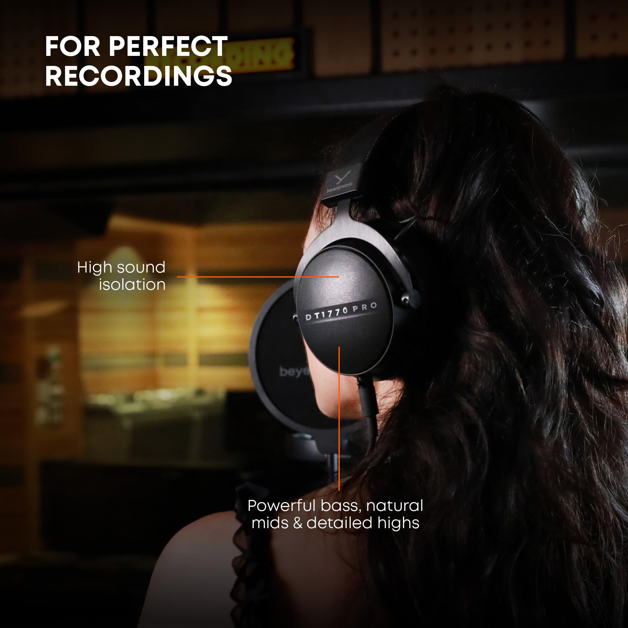 beyerdynamic DT 1770 PRO MKII over-ear studio headphones in Black, closed design, plug-in cable