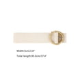 thumbnail image 3 of Women's Woven Stretchy Belts, Straw Rattan Round Buckle Elastic Boho Wide Waistband for Dress 95x5cm/37.4x2.0" Beige, 3 of 5