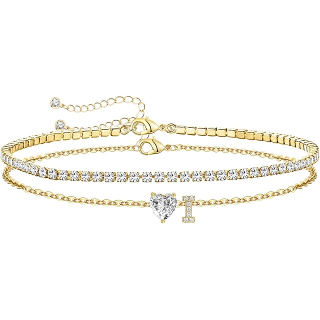 1PCS Women's Initial Anklet — Waterproof, Stackable Anklet with Adjustable, Plus-Size Design; Summer Beach Foot Jewelry.,008