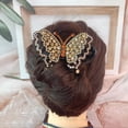 thumbnail image 3 of Eoperou Women Hair Claw Butterfly Shape Colorful Rhinestone Strong Claw Anti-slip Anti-break Hair Decoration Lightweight Elegant Party Lady Hair Grip Hair Accessories, 3 of 8