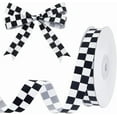 thumbnail image 6 of 27 Yards Black and White Check Ribbon 1 Inch Racing Car Themed Grosgrain Ribbon Grosgrain Ribbon with Classic Checkered Pattern, 6 of 9