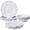 Creamy, variant on Pink Dishes Melamine Dinnerware Sets, 18 Piece Kitchen Plates and Bowls tableware Set, Lightweight, Beaded Serving Dishes for Girls, Valentine's Day, Mother's Day. Service for 6
