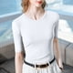 thumbnail image 5 of mfyjkho Tops Para Salir, Camisa De Malla Con Cuello Redondo De Color Liso Para Mujer Tops Para Hacer Ejercicio Para Mujer L, 5 of 6