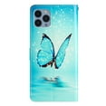 thumbnail image 4 of Nalacover Wallet Case for iPhone 12 Pro Max with Painting Pattern PU Leather Magnetic Kickstand Flip Folio Cover, Card Slots Holder Soft Silicone Shockproof Protective Case, Blue Butterfly, 4 of 8