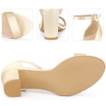 thumbnail image 4 of Unique Bargains Women's Ankle Strap Open Toe Chunky Heeled Sandals Champagne 6.5, 4 of 6