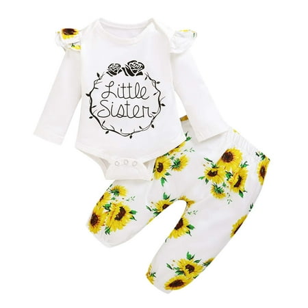 

Leutsin Unisex Toddler Baby Boy s Girl s Letter Long Sleeve Romper Floral Print Pants Hband Suit