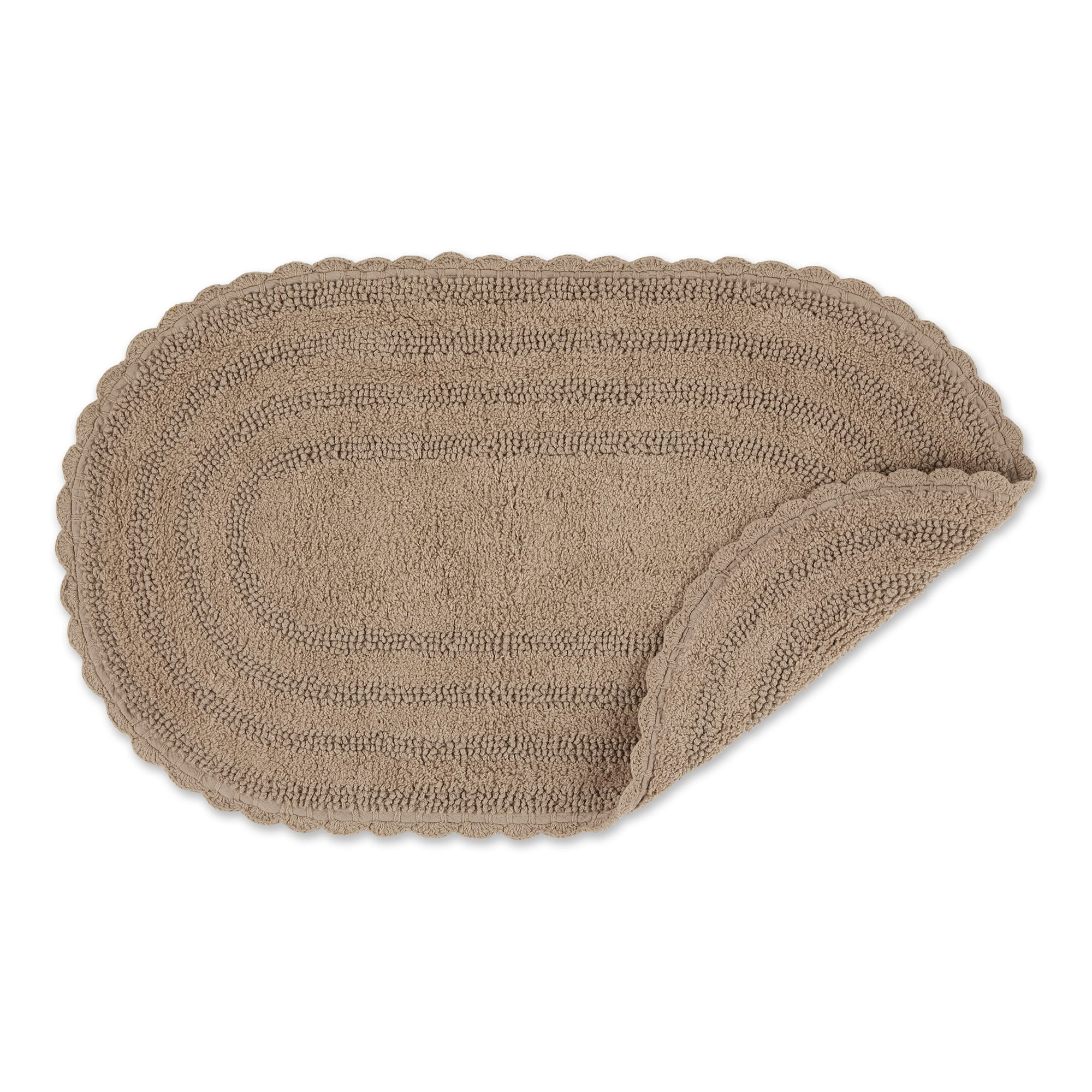Stone Large Oval Crochet Bath Mat