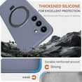 thumbnail image 3 of KOMI for Galaxy S25 Case with Stand, Slim Liquid Silicone Phone Cases for Samsung Galaxy S25 Compatible with MagSafe, Full Camera Protection Magnetic Kickstand Case for Samsung S25, Grey, 3 of 5