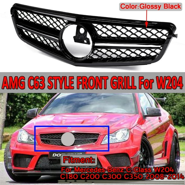 Front Grille Grill For Mercedes Benz C Class W204 C180 C200 C300 C350 2008 2014 C63 Amg Style Front Grille Grill Walmart Com Walmart Com
