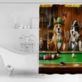 thumbnail image 2 of Animal Playing Billiards Shower Curtain, 60" x 72", Abstract Dog Board Games Waterproof Bathroom Curtain Washable Shower Curtain Set with 12 Hooks, 2 of 6