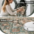 thumbnail image 2 of Dining Room Rugs for Under Table - Washable Green 6x8 Area Rug for Living Room Bedroom Soft Low Pile Non Slip Stain Resistant Carpet - Perfect for Homes with Pets & Kids (Green, 6x8), 2 of 12