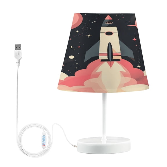BZSMCE Table Lamp Creative Spaceship Plainting Simple Pattern Night Light