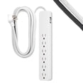 thumbnail image 2 of (12 pack) GE 6-Outlet Surge Protector, 840J, 10ft. Braided Cord, White, 62933, 2 of 8