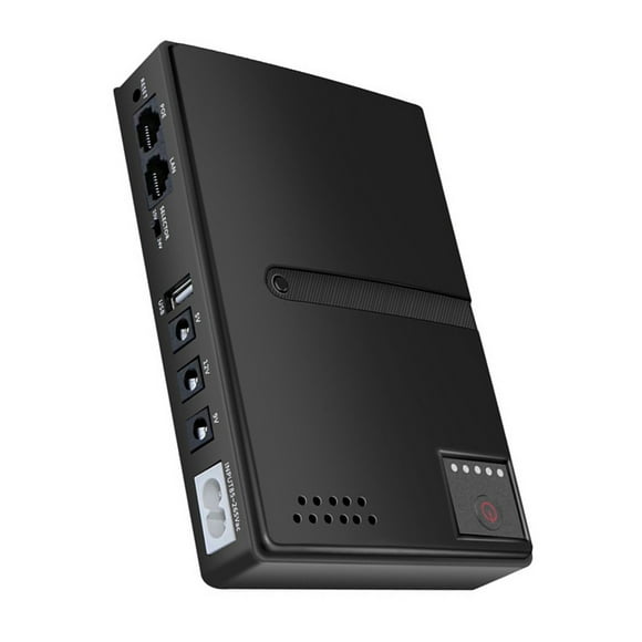 Mini UPS, 18W Rechargeable Battery Backup Uninterruptible Power Supply with Output DC 5V 9V 12V 2A USB 5V 2A POE 15V 24V Small Battery Backup for Router, Modem, Security Camera