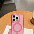 thumbnail image 2 of for iPhone 15 Case Clear Magnetic Compatible with Magsafe, Thin Slim Transparent Non Yellowing, Hybrid Soft Silicone Bumper & Hard Plastic Protective Cover for iPhone 15, Pink, 2 of 10