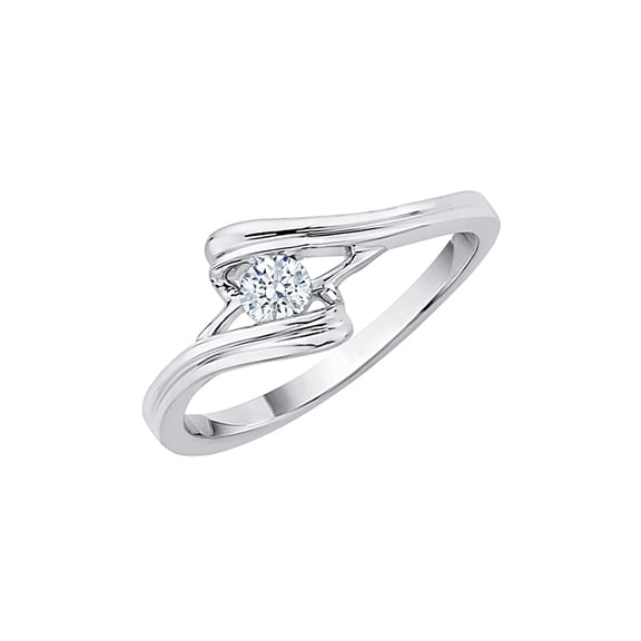 Diamond Bypass Promise Ring in 14K White Gold (1/10 cttw, G-H, I2-I3)