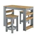 thumbnail image 4 of Galley3-Piece Kitchen Island and Stool Set in Oak Gray, 4 of 10