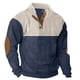 thumbnail image 1 of pstuiky camisas de manga larga para hombre, Sudadera con capucha y manga larga para hombre, estilo casual, deportiva, con cuello levantado, botones y estampado de patchwork l, 1 of 5