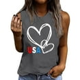 thumbnail image 4 of Elvqul Womens White T Shirts American Flag Tops Sleeveless Patriotic Fourth of July Independence Day Elastic Eagle Shirts for Women Round Neck, 4 of 4