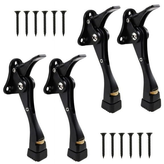 4Pcs Kickdown Door Stoppers, 4 Inch One Touchs Adjustable Height Stop for the Bottom of Door, Stoppers