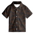 thumbnail image 3 of FAOWME Chemise Décontractée de Plage pour Enfants, Col Boutonné, Manches Courtes, Marron 10-11 Ans, 3 of 3